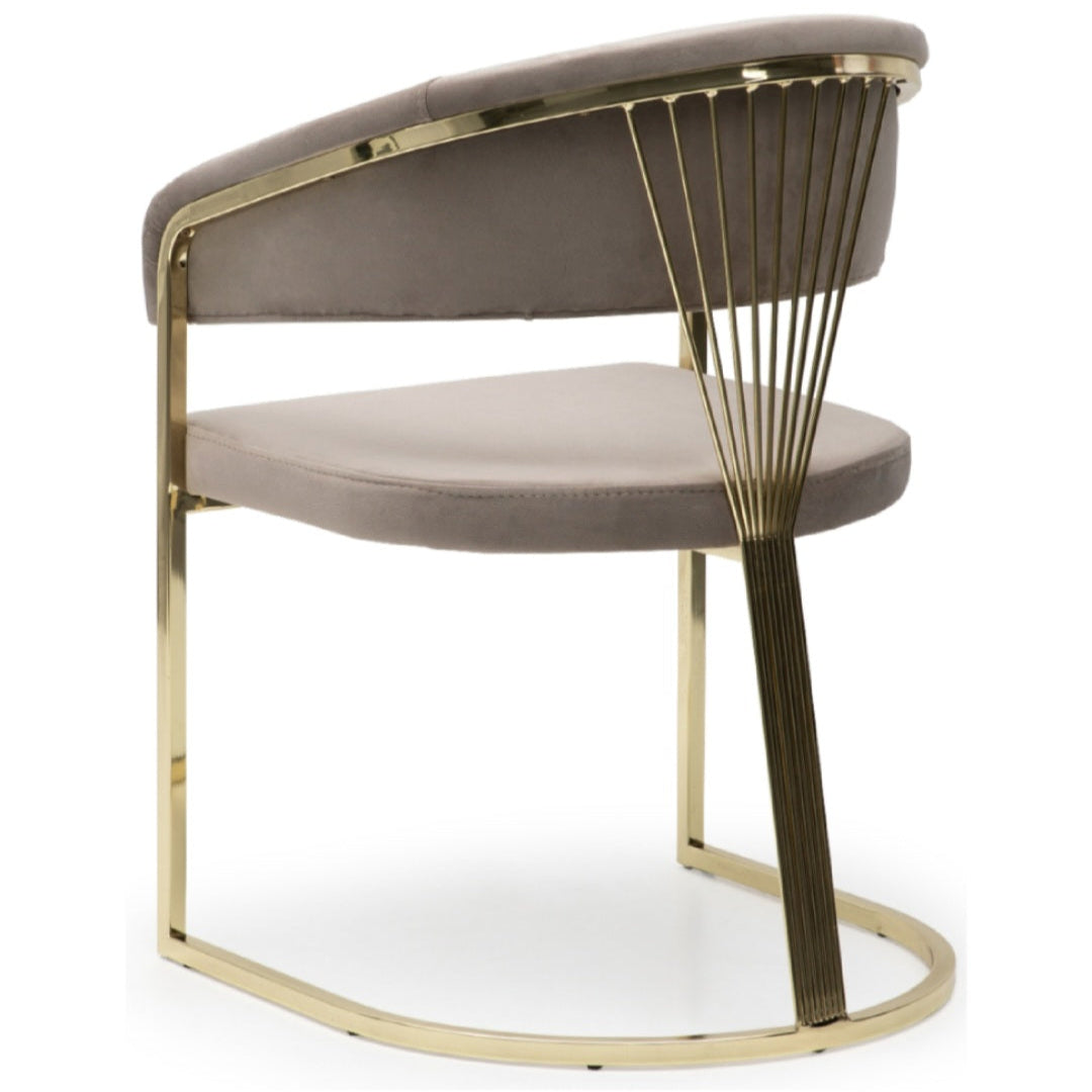 Chaise Ana taupe doré