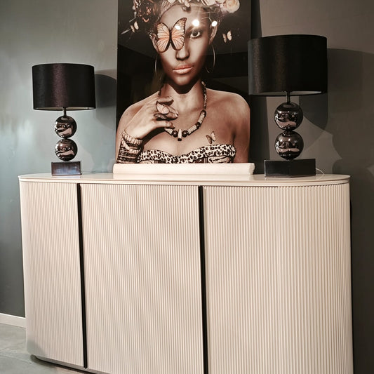 Buffet mila ceramique blanc gris 180cm