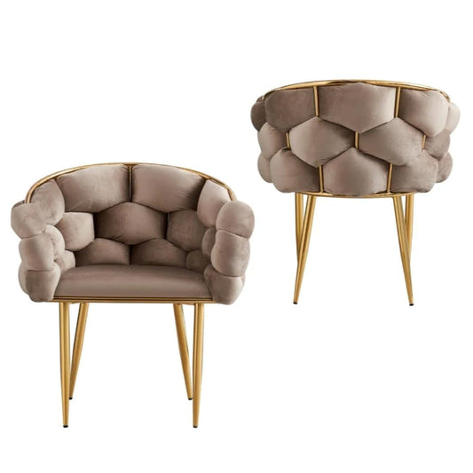 Chaise ballon moka doré lot de 2 chaises