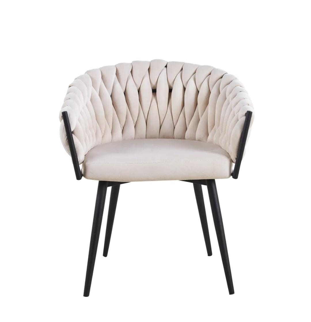 Chaise trésses beige lot de 2 piéces