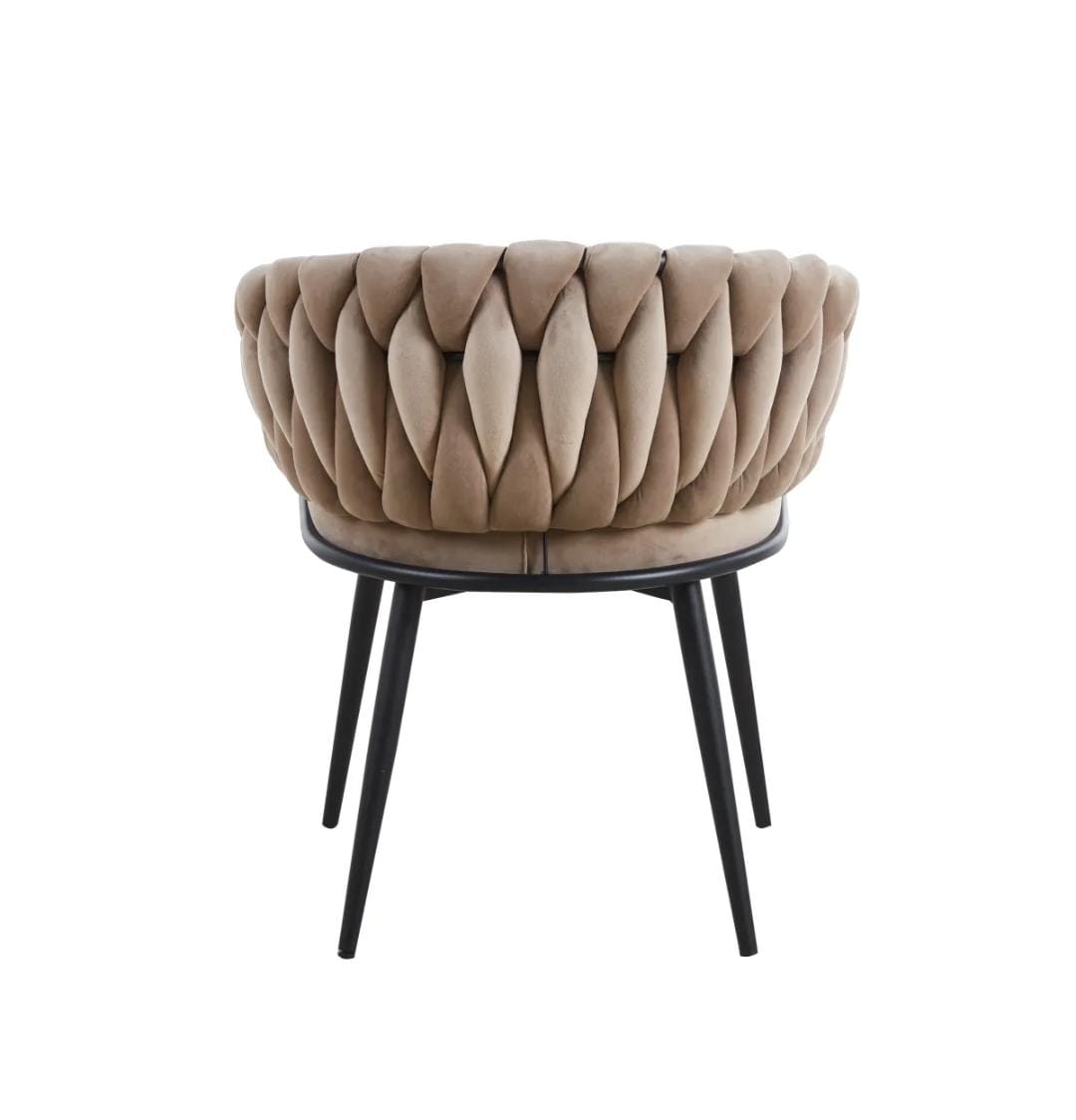 Chaise trésses moka lot de 2 piéces