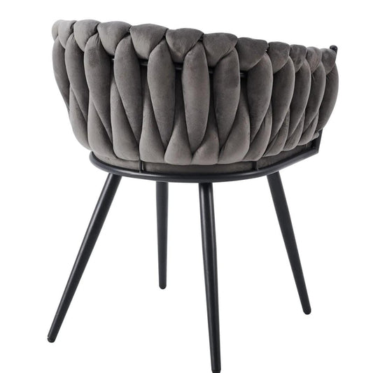 Chaise trésses gris anthracite lot de 2 piéces