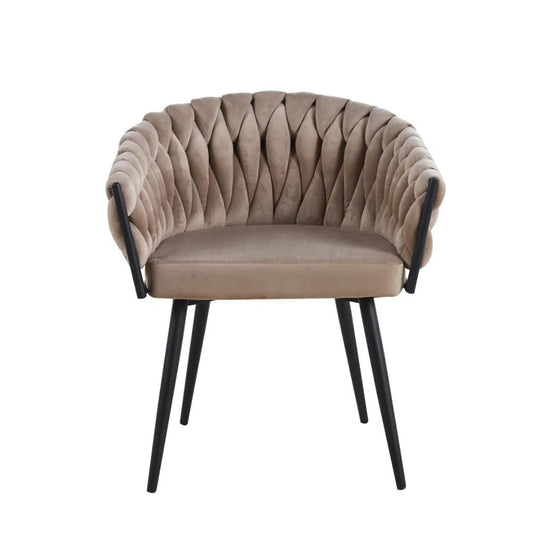 Chaise trésses moka lot de 2 piéces