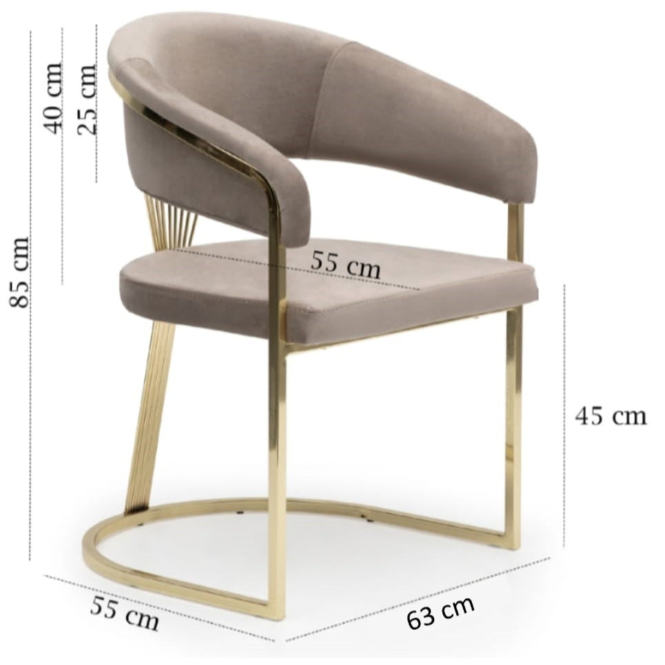 Chaise Ana taupe doré